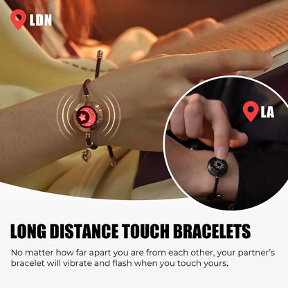 Couples Long Distance Touch Light Up & Vibrates Smart Bracelet